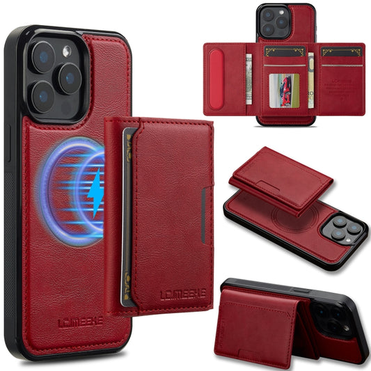 For iPhone 15 Pro LC.IMEEKE L5 Series Detachable RFID Card Bag Magsafe Phone Case(Red) - iPhone 15 Pro Cases by LC.IMEEKE | Online Shopping UK | buy2fix