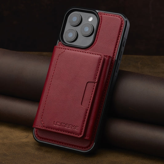 For iPhone 15 Pro LC.IMEEKE L5 Series Detachable RFID Card Bag Magsafe Phone Case(Red) - iPhone 15 Pro Cases by LC.IMEEKE | Online Shopping UK | buy2fix