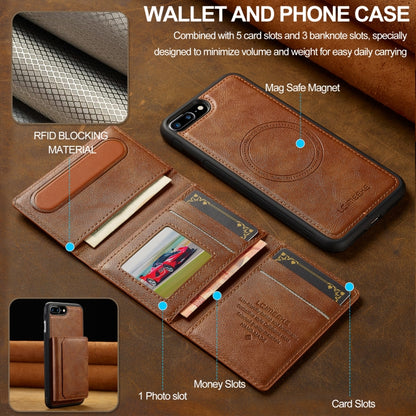 For iPhone SE 2024 LC.IMEEKE L5 Series Detachable RFID Card Bag Magsafe Phone Case(Brown) - More iPhone Cases by LC.IMEEKE | Online Shopping UK | buy2fix