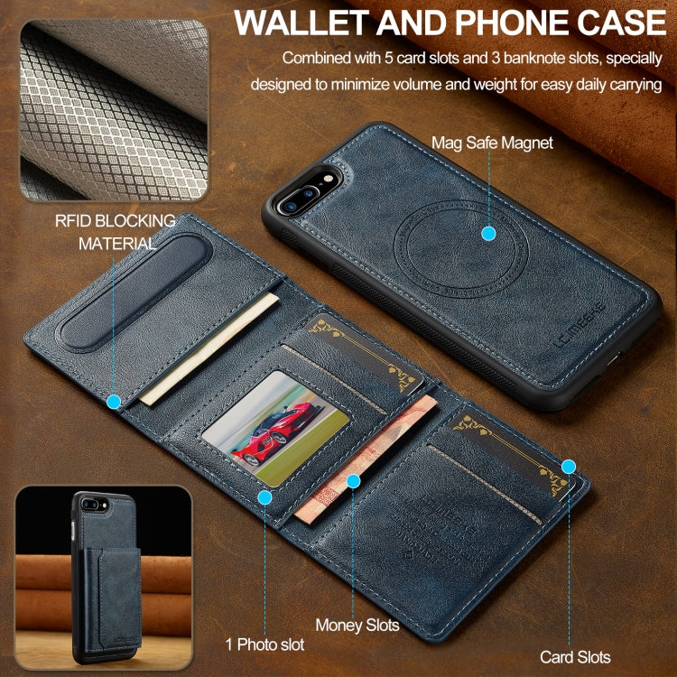For iPhone SE 2024 LC.IMEEKE L5 Series Detachable RFID Card Bag Magsafe Phone Case(Blue) - More iPhone Cases by LC.IMEEKE | Online Shopping UK | buy2fix