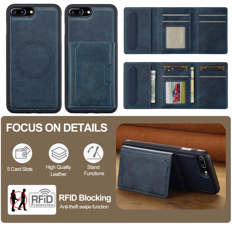 For iPhone SE 2024 LC.IMEEKE L5 Series Detachable RFID Card Bag Magsafe Phone Case(Blue) - More iPhone Cases by LC.IMEEKE | Online Shopping UK | buy2fix