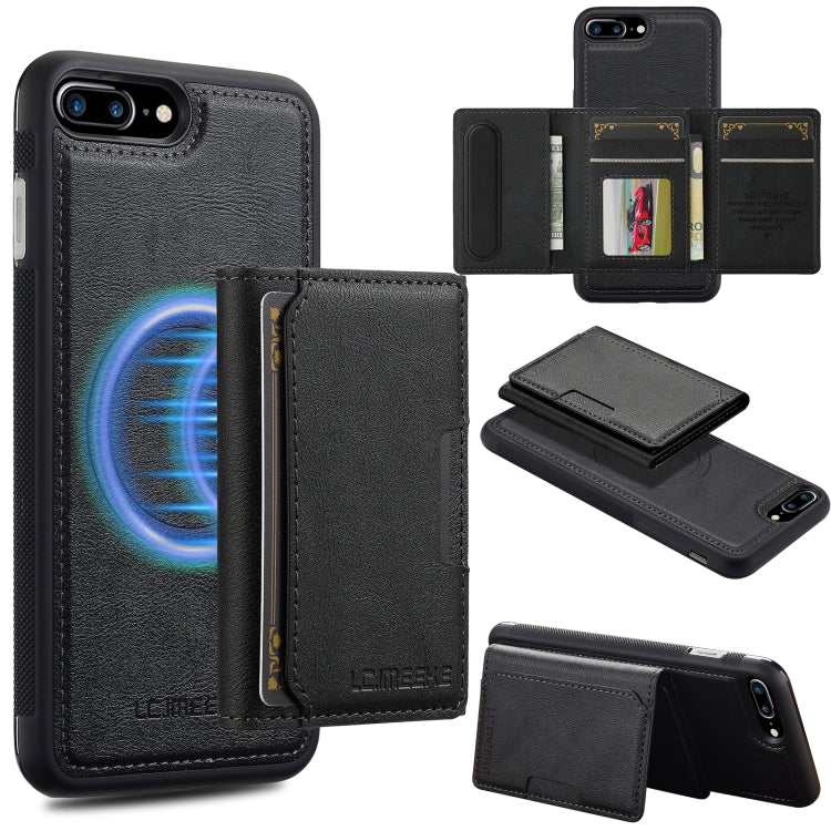For iPhone 8 Plus / 7 Plus LC.IMEEKE L5 Series Detachable RFID Card Bag Magsafe Phone Case(Black) - More iPhone Cases by LC.IMEEKE | Online Shopping UK | buy2fix