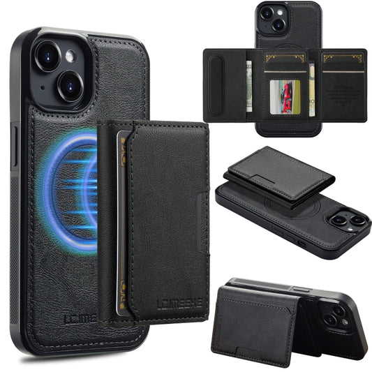 For iPhone 15 LC.IMEEKE L5 Series Detachable RFID Card Bag Magsafe Phone Case(Black) - iPhone 15 Cases by LC.IMEEKE | Online Shopping UK | buy2fix