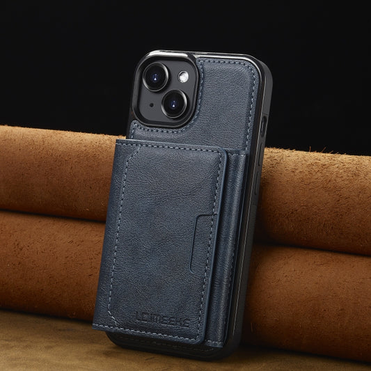 For iPhone 15 LC.IMEEKE L5 Series Detachable RFID Card Bag Magsafe Phone Case(Blue) - iPhone 15 Cases by LC.IMEEKE | Online Shopping UK | buy2fix
