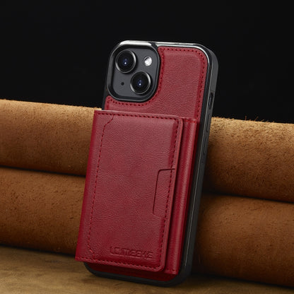 For iPhone 15 LC.IMEEKE L5 Series Detachable RFID Card Bag Magsafe Phone Case(Red) - iPhone 15 Cases by LC.IMEEKE | Online Shopping UK | buy2fix
