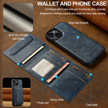 For iPhone 14 / 13 LC.IMEEKE L5 Series Detachable RFID Card Bag Magsafe Phone Case(Blue) - iPhone 14 Cases by LC.IMEEKE | Online Shopping UK | buy2fix