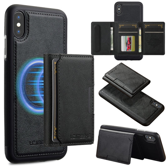 For iPhone XS / X LC.IMEEKE L5 Series Detachable RFID Card Bag Magsafe Phone Case(Black) - More iPhone Cases by LC.IMEEKE | Online Shopping UK | buy2fix