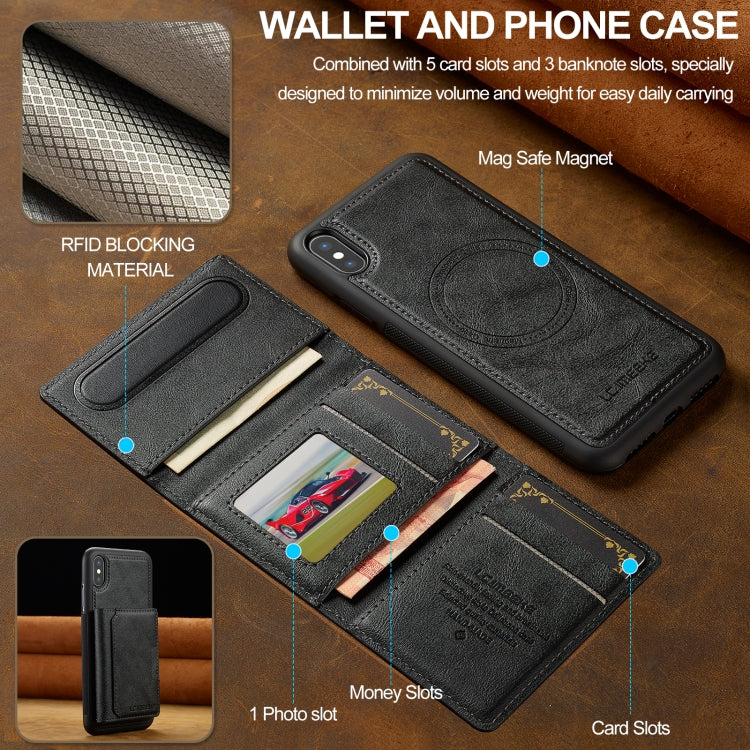 For iPhone XR LC.IMEEKE L5 Series Detachable RFID Card Bag Magsafe Phone Case(Black) - More iPhone Cases by LC.IMEEKE | Online Shopping UK | buy2fix