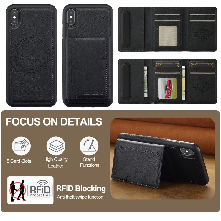 For iPhone XR LC.IMEEKE L5 Series Detachable RFID Card Bag Magsafe Phone Case(Black) - More iPhone Cases by LC.IMEEKE | Online Shopping UK | buy2fix