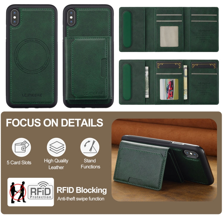 For iPhone XR LC.IMEEKE L5 Series Detachable RFID Card Bag Magsafe Phone Case(Green) - More iPhone Cases by LC.IMEEKE | Online Shopping UK | buy2fix