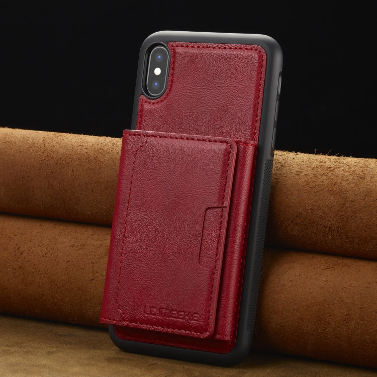 For iPhone XR LC.IMEEKE L5 Series Detachable RFID Card Bag Magsafe Phone Case(Red) - More iPhone Cases by LC.IMEEKE | Online Shopping UK | buy2fix
