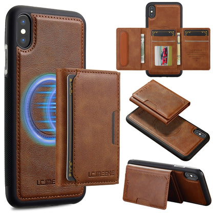 For iPhone XS Max LC.IMEEKE L5 Series Detachable RFID Card Bag Magsafe Phone Case(Brown) - More iPhone Cases by LC.IMEEKE | Online Shopping UK | buy2fix