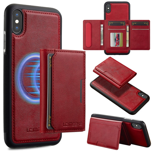 For iPhone XS Max LC.IMEEKE L5 Series Detachable RFID Card Bag Magsafe Phone Case(Red) - More iPhone Cases by LC.IMEEKE | Online Shopping UK | buy2fix