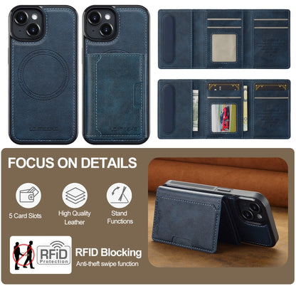 For iPhone 13 mini LC.IMEEKE L5 Series Detachable RFID Card Bag Magsafe Phone Case(Blue) - iPhone 13 mini Cases by LC.IMEEKE | Online Shopping UK | buy2fix