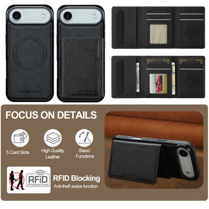 For iPhone Air LC.IMEEKE L5 Series Detachable RFID Card Bag Magsafe Phone Case(Black) - iPhone Air Cases by LC.IMEEKE | Online Shopping UK | buy2fix