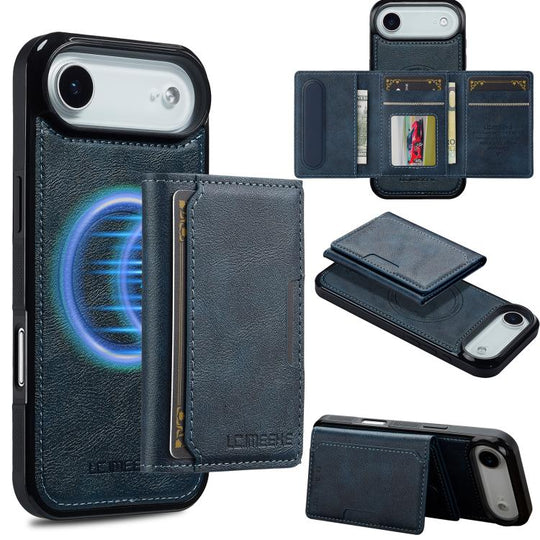 For iPhone Air LC.IMEEKE L5 Series Detachable RFID Card Bag Magsafe Phone Case(Blue)