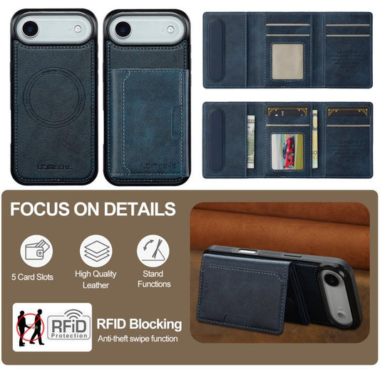 For iPhone 17 Air LC.IMEEKE L5 Series Detachable RFID Card Bag Magsafe Phone Case(Blue) - iPhone 17 Air Cases by LC.IMEEKE | Online Shopping UK | buy2fix
