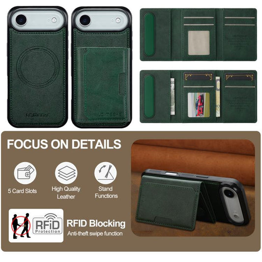 For iPhone Air LC.IMEEKE L5 Series Detachable RFID Card Bag Magsafe Phone Case(Green) - iPhone Air Cases by LC.IMEEKE | Online Shopping UK | buy2fix
