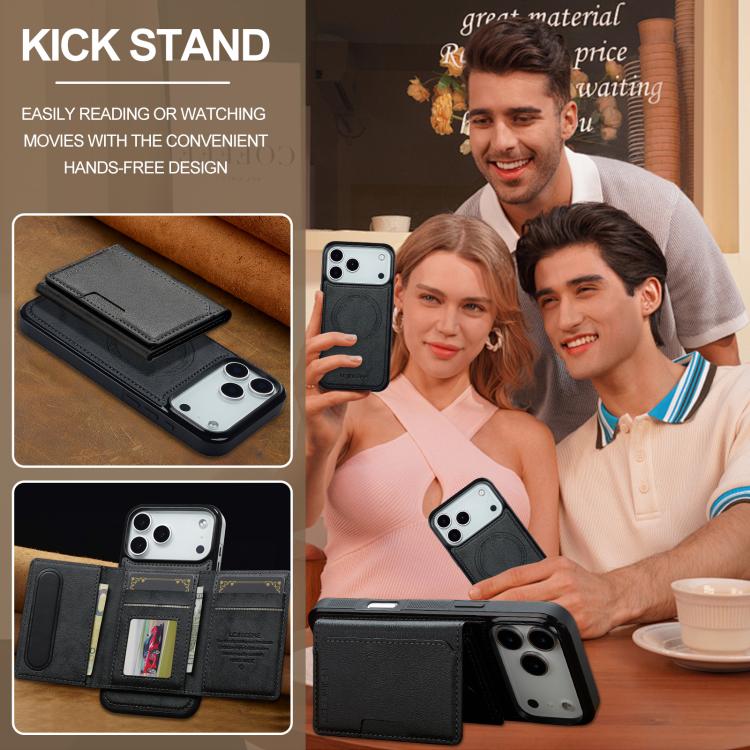 For iPhone 17 Pro LC.IMEEKE L5 Series Detachable RFID Card Bag Magsafe Phone Case(Black) - iPhone 17 Pro Cases by LC.IMEEKE | Online Shopping UK | buy2fix