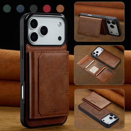 For iPhone 17 Pro LC.IMEEKE L5 Series Detachable RFID Card Bag Magsafe Phone Case(Brown) - iPhone 17 Pro Cases by LC.IMEEKE | Online Shopping UK | buy2fix