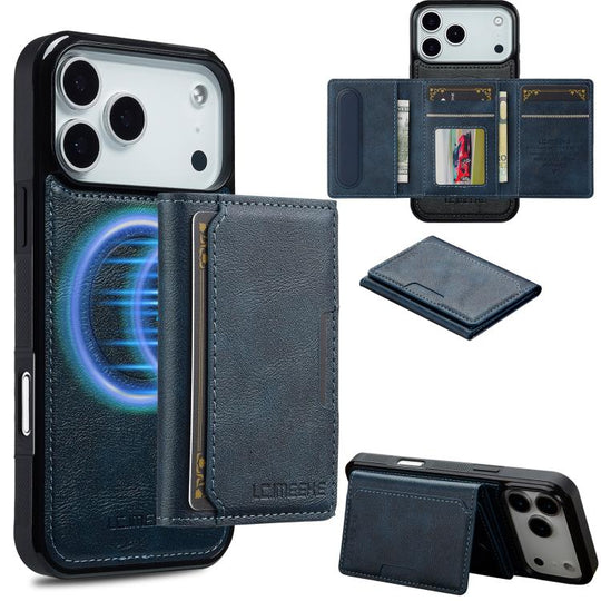 For iPhone 18 Pro / 17 Pro LC.IMEEKE L5 Series Detachable RFID Card Bag Magsafe Phone Case(Blue)