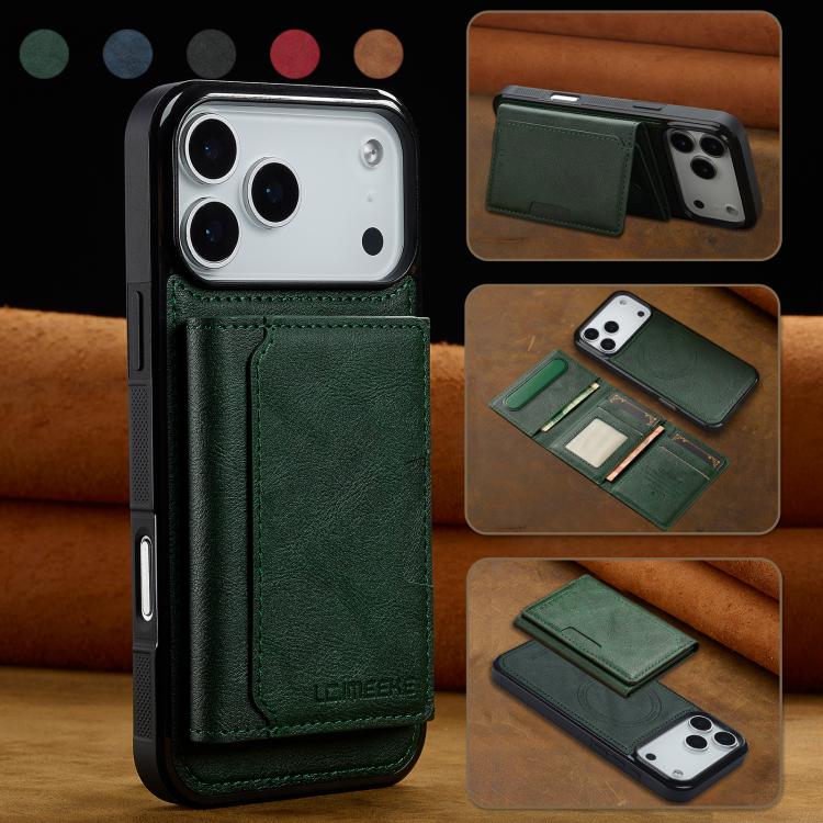 For iPhone 17 Pro LC.IMEEKE L5 Series Detachable RFID Card Bag Magsafe Phone Case(Green) - iPhone 17 Pro Cases by LC.IMEEKE | Online Shopping UK | buy2fix