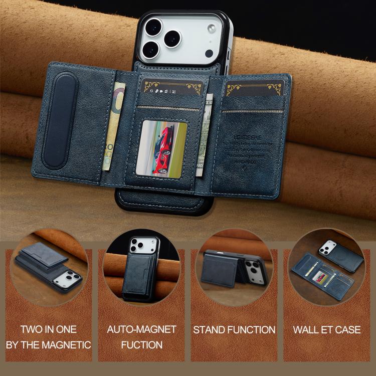 For iPhone 17 Pro Max LC.IMEEKE L5 Series Detachable RFID Card Bag Magsafe Phone Case(Blue) - iPhone 17 Pro Max Cases by LC.IMEEKE | Online Shopping UK | buy2fix