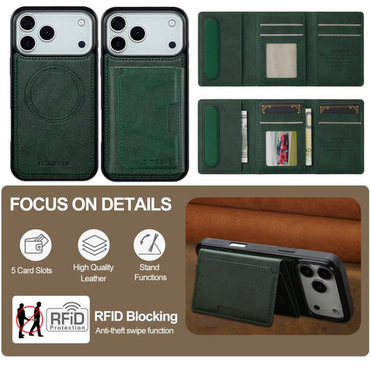 For iPhone 17 Pro Max LC.IMEEKE L5 Series Detachable RFID Card Bag Magsafe Phone Case(Green) - iPhone 17 Pro Max Cases by LC.IMEEKE | Online Shopping UK | buy2fix