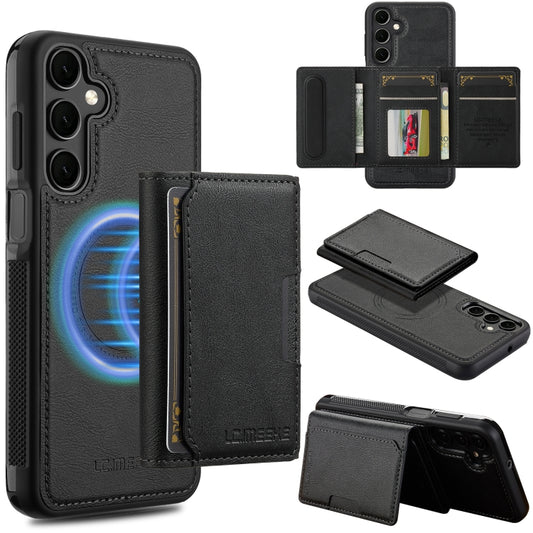 For Samsung Galaxy S24 FE 5G LC.IMEEKE L5 Series Detachable RFID Card Bag Magsafe Phone Case(Black) - Galaxy S24 FE 5G Cases by LC.IMEEKE | Online Shopping UK | buy2fix