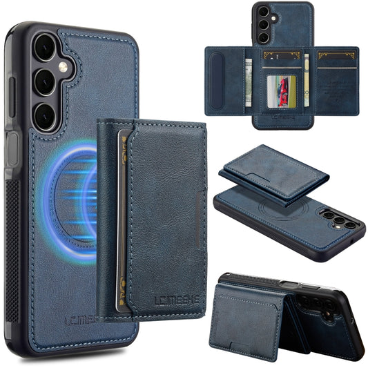 For Samsung Galaxy S24 FE 5G LC.IMEEKE L5 Series Detachable RFID Card Bag Magsafe Phone Case(Blue) - Galaxy S24 FE 5G Cases by LC.IMEEKE | Online Shopping UK | buy2fix