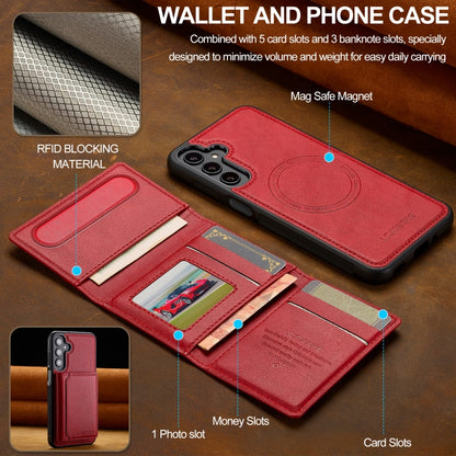 For Samsung Galaxy S24 FE 5G LC.IMEEKE L5 Series Detachable RFID Card Bag Magsafe Phone Case(Red) - Galaxy S24 FE 5G Cases by LC.IMEEKE | Online Shopping UK | buy2fix