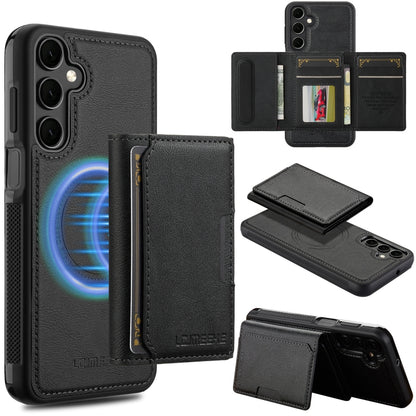 For Samsung Galaxy S24 5G LC.IMEEKE L5 Series Detachable RFID Card Bag Magsafe Phone Case(Black) - Galaxy S24 5G Cases by LC.IMEEKE | Online Shopping UK | buy2fix