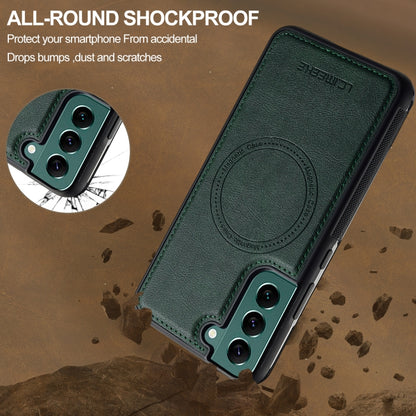 For Samsung Galaxy S22 5G LC.IMEEKE L5 Series Detachable RFID Card Bag Magsafe Phone Case(Green) - Galaxy S22 5G Cases by LC.IMEEKE | Online Shopping UK | buy2fix