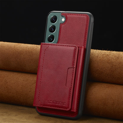 For Samsung Galaxy S22 5G LC.IMEEKE L5 Series Detachable RFID Card Bag Magsafe Phone Case(Red) - Galaxy S22 5G Cases by LC.IMEEKE | Online Shopping UK | buy2fix