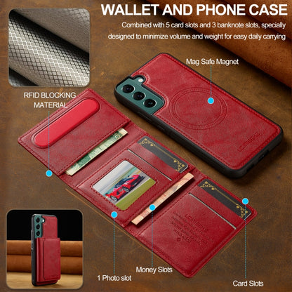 For Samsung Galaxy S22 5G LC.IMEEKE L5 Series Detachable RFID Card Bag Magsafe Phone Case(Red) - Galaxy S22 5G Cases by LC.IMEEKE | Online Shopping UK | buy2fix