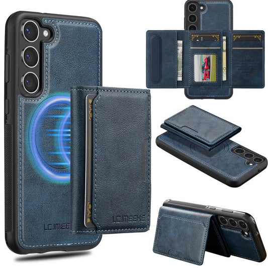 For Samsung Galaxy S25+ 5G LC.IMEEKE L5 Series Detachable RFID Card Bag Magsafe Phone Case(Blue) - Galaxy S25+ 5G Cases by LC.IMEEKE | Online Shopping UK | buy2fix