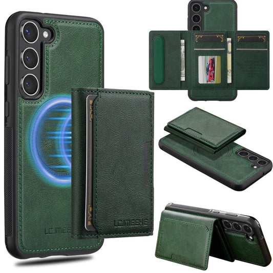 For Samsung Galaxy S25+ 5G LC.IMEEKE L5 Series Detachable RFID Card Bag Magsafe Phone Case(Green) - Galaxy S25+ 5G Cases by LC.IMEEKE | Online Shopping UK | buy2fix