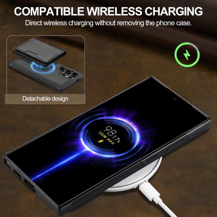 For Samsung Galaxy S25 Ultra 5G LC.IMEEKE L5 Series Detachable RFID Card Bag Magsafe Phone Case(Black) - Galaxy S25 Ultra 5G Cases by LC.IMEEKE | Online Shopping UK | buy2fix