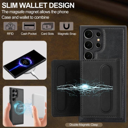 For Samsung Galaxy S25 Ultra 5G LC.IMEEKE L5 Series Detachable RFID Card Bag Magsafe Phone Case(Black) - Galaxy S25 Ultra 5G Cases by LC.IMEEKE | Online Shopping UK | buy2fix