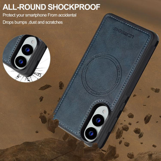 For Samsung Galaxy S25 Edge 5G LC.IMEEKE L5 Series Detachable RFID Card Bag Magsafe Phone Case(Blue) - Galaxy S25 Edge 5G Cases by LC.IMEEKE | Online Shopping UK | buy2fix