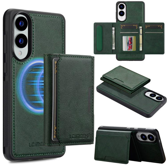 For Samsung Galaxy S25 Edge 5G LC.IMEEKE L5 Series Detachable RFID Card Bag Magsafe Phone Case(Green) - Galaxy S25 Edge 5G Cases by LC.IMEEKE | Online Shopping UK | buy2fix
