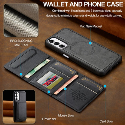 For Samsung Galaxy A14 5G / 4G LC.IMEEKE L5 Series Detachable RFID Card Bag Magsafe Phone Case(Black) - Galaxy Phone Cases by LC.IMEEKE | Online Shopping UK | buy2fix