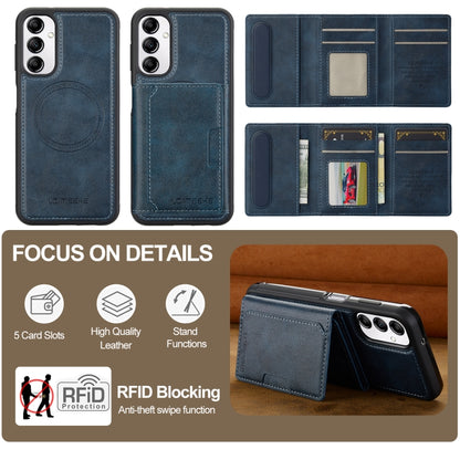 For Samsung Galaxy A14 5G / 4G LC.IMEEKE L5 Series Detachable RFID Card Bag Magsafe Phone Case(Blue) - Galaxy Phone Cases by LC.IMEEKE | Online Shopping UK | buy2fix