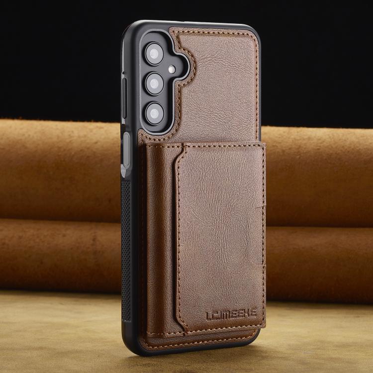For Samsung Galaxy A56 5G LC.IMEEKE L5 Series Detachable RFID Card Bag Magsafe Phone Case(Brown) - Galaxy Phone Cases by LC.IMEEKE | Online Shopping UK | buy2fix