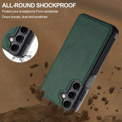 For Samsung Galaxy A56 5G LC.IMEEKE L5 Series Detachable RFID Card Bag Magsafe Phone Case(Green) - Galaxy Phone Cases by LC.IMEEKE | Online Shopping UK | buy2fix