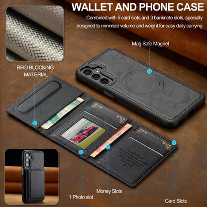 For Samsung Galaxy A36 5G LC.IMEEKE L5 Series Detachable RFID Card Bag Magsafe Phone Case(Black) - Galaxy Phone Cases by LC.IMEEKE | Online Shopping UK | buy2fix