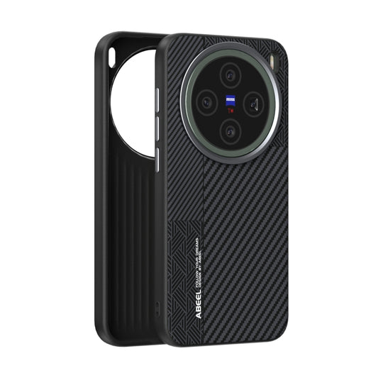 For vivo X200 Pro mini ABEEL 6D Micro Relief MagSafe Magnetic Phone Case(Carbon Fiber Black)
