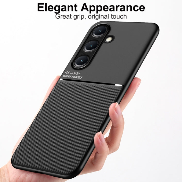 For Samsung Galaxy S25+ 5G Classic Tilt Strip Grain Magnetic PC Hybrid TPU Phone Case(Red) by buy2fix