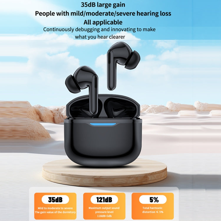 Bluetooth 5.3 In-ear AI Smart Recognition Hearing Aid(Black) - Hearing Aids by buy2fix | Online Shopping UK | buy2fix