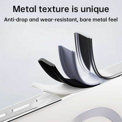 For iPhone 15 Pro Max Irregular Alloy Frame Fosted Translucent MagSafe Phone Case(Black) - iPhone 15 Pro Max Cases by buy2fix | Online Shopping UK | buy2fix